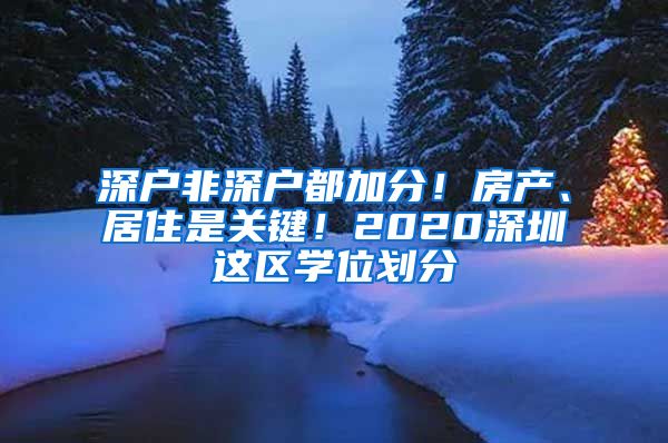深户非深户都加分！房产、居住是关键！2020深圳这区学位划分