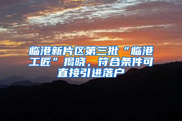 临港新片区第三批“临港工匠”揭晓,符合条件可直接引进落户