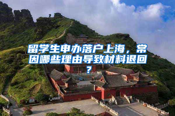 留学生申办落户上海，常因哪些理由导致材料退回？