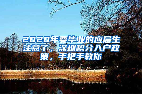 2020年要毕业的应届生注意了，深圳积分入户政策，手把手教你