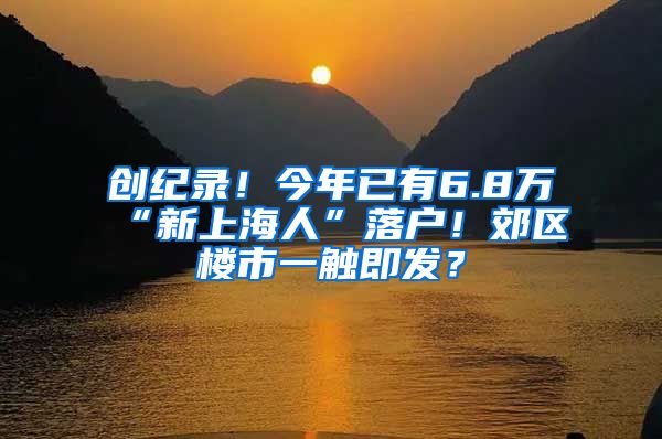 创纪录！今年已有6.8万“新上海人”落户！郊区楼市一触即发？