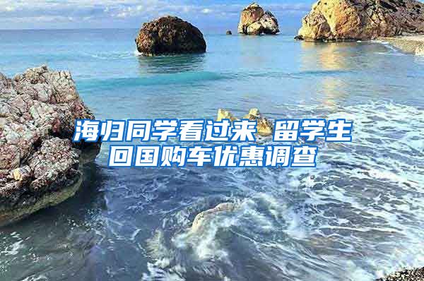 海归同学看过来 留学生回国购车优惠调查