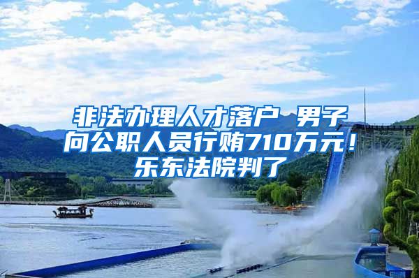 非法办理人才落户 男子向公职人员行贿710万元!乐东法院判了