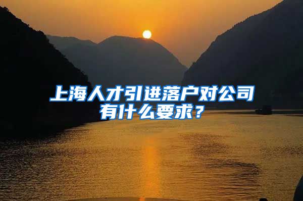 上海人才引进落户对公司有什么要求?