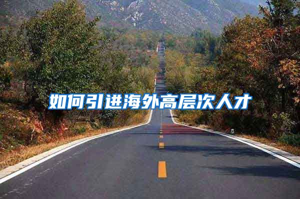 如何引进海外高层次人才