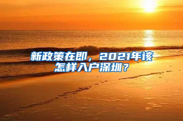新政策在即,2021年该怎样入户深圳?