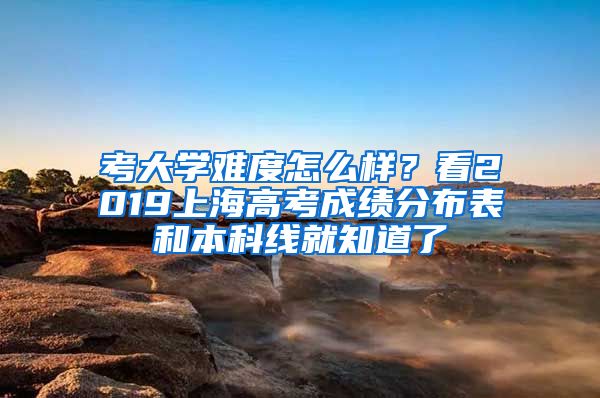 考大学难度怎么样？看2019上海高考成绩分布表和本科线就知道了