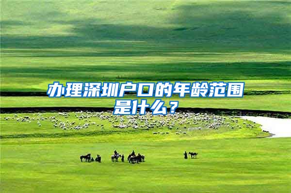 办理深圳户口的年龄范围是什么?