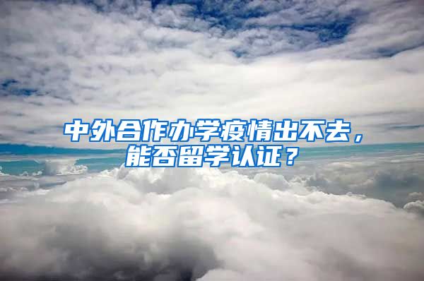 中外合作办学疫情出不去,能否留学认证?
