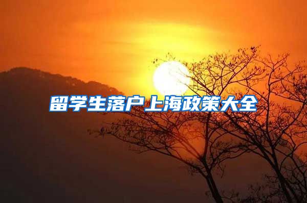 留学生落户上海政策大全