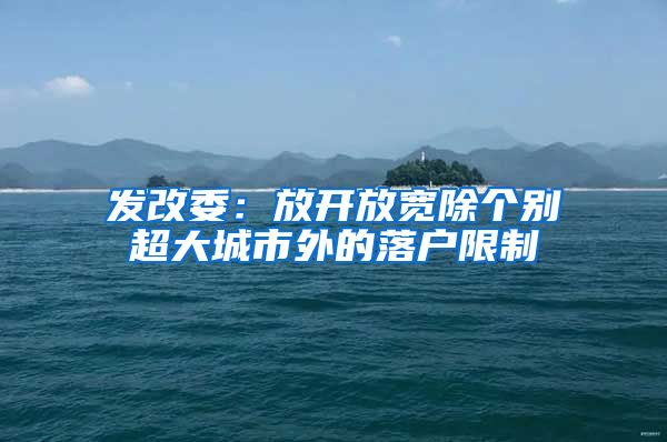 发改委：放开放宽除个别超大城市外的落户限制