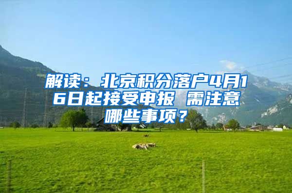 解读：北京积分落户4月16日起接受申报 需注意哪些事项？