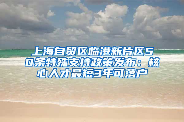 上海自贸区临港新片区50条特殊支持政策发布：核心人才最短3年可落户