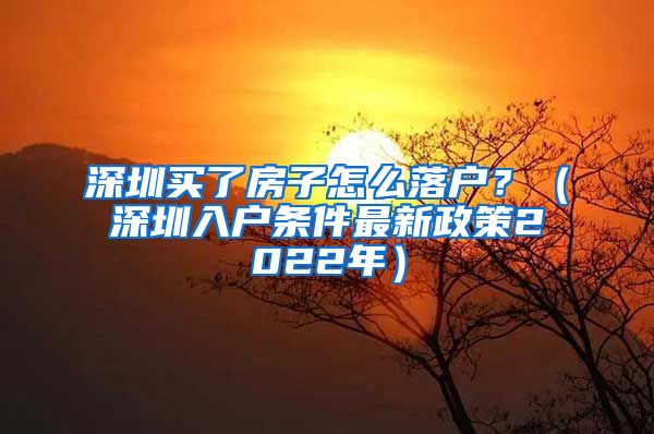 深圳买了房子怎么落户？（深圳入户条件最新政策2022年）