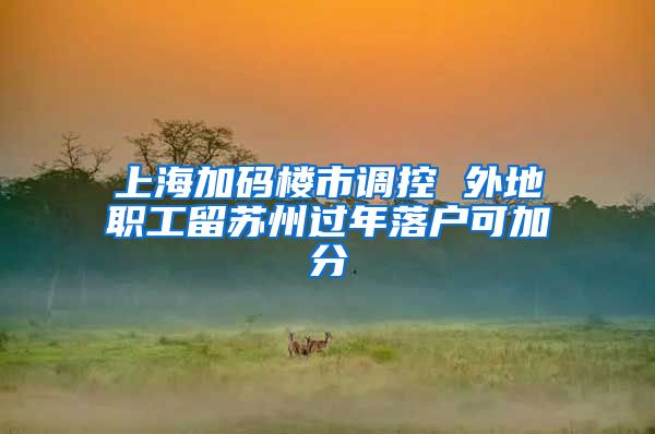 上海加码楼市调控 外地职工留苏州过年落户可加分