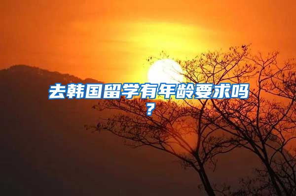 去韩国留学有年龄要求吗?
