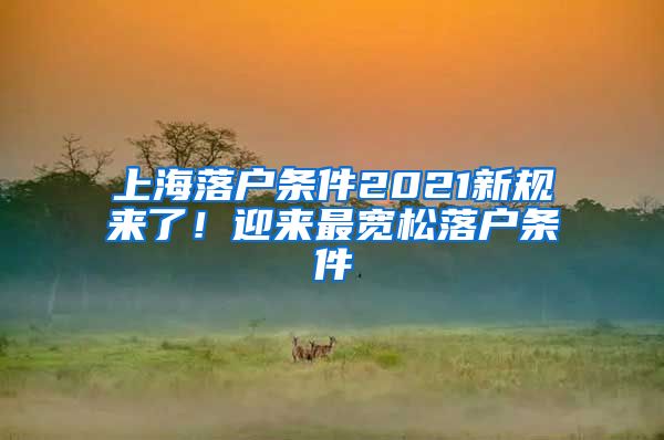 上海落户条件2021新规来了！迎来最宽松落户条件
