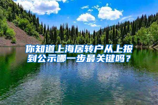 你知道上海居转户从上报到公示哪一步最关键吗?