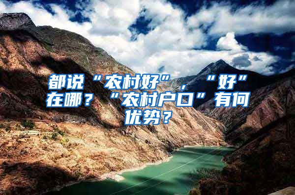 都说“农村好”，“好”在哪？“农村户口”有何优势？