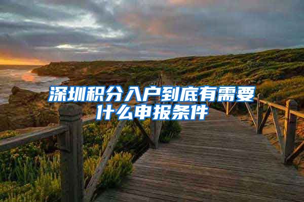 深圳积分入户到底有需要什么申报条件