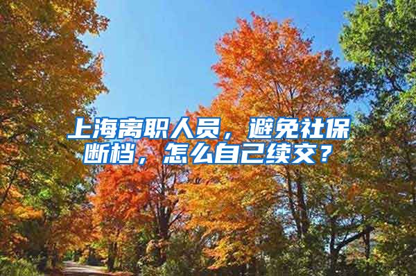 上海离职人员,避免社保断档,怎么自己续交?