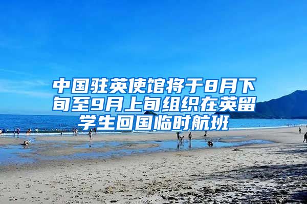 中国驻英使馆将于8月下旬至9月上旬组织在英留学生回国临时航班