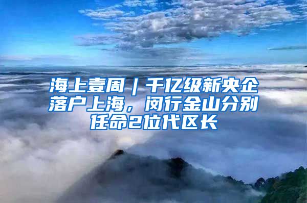海上壹周︱千亿级新央企落户上海，闵行金山分别任命2位代区长