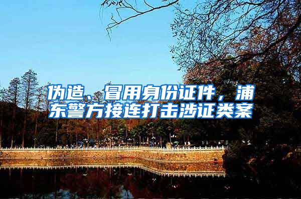 伪造、冒用身份证件,浦东警方接连打击涉证类案