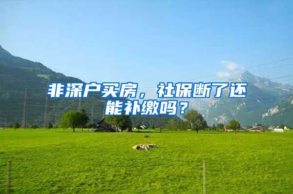 非深户买房,社保断了还能补缴吗?
