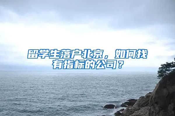 留学生落户北京，如何找有指标的公司？