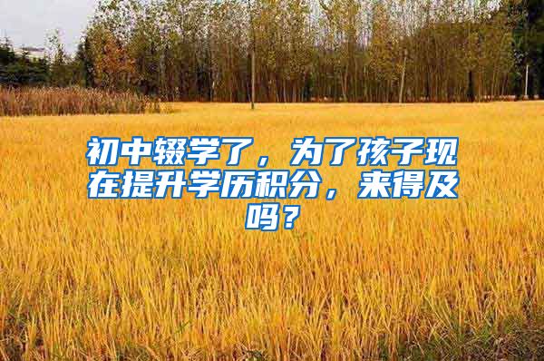 初中辍学了，为了孩子现在提升学历积分，来得及吗？