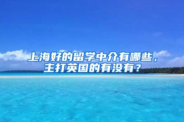上海好的留学中介有哪些，主打英国的有没有？