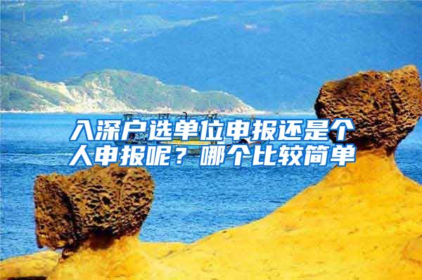 入深户选单位申报还是个人申报呢?哪个比较简单