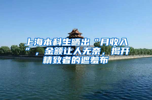 上海本科生晒出“月收入”，金额让人无奈，揭开精致者的遮羞布