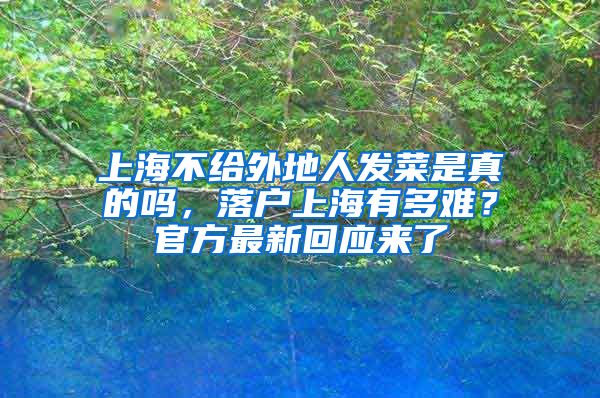 上海不给外地人发菜是真的吗,落户上海有多难?官方最新回应来了