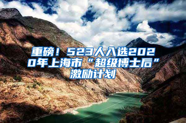 重磅!523人入选2020年上海市“超级博士后”激励计划