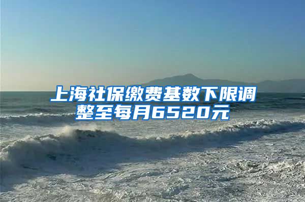 上海社保缴费基数下限调整至每月6520元
