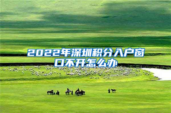 2022年深圳积分入户窗口不开怎么办