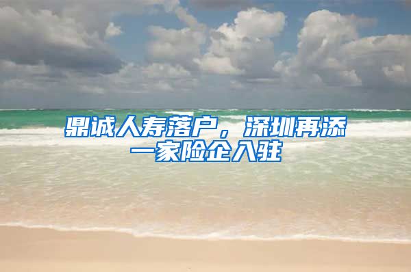 鼎诚人寿落户,深圳再添一家险企入驻