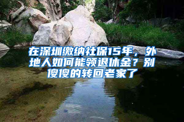 在深圳缴纳社保15年，外地人如何能领退休金？别傻傻的转回老家了