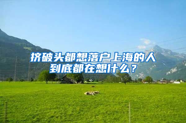 挤破头都想落户上海的人到底都在想什么？