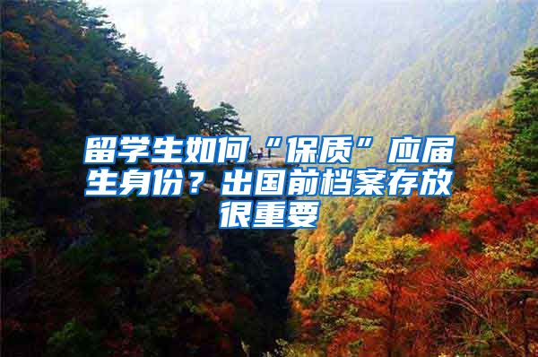 留学生如何“保质”应届生身份？出国前档案存放很重要