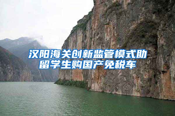 汉阳海关创新监管模式助留学生购国产免税车