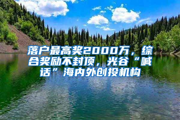落户最高奖2000万,综合奖励不封顶,光谷“喊话”海内外创投机构