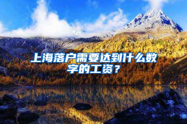 上海落户需要达到什么数字的工资?