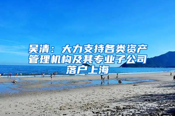 吴清:大力支持各类资产管理机构及其专业子公司落户上海