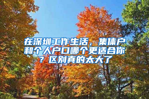 在深圳工作生活，集体户和个人户口哪个更适合你？区别真的太大了