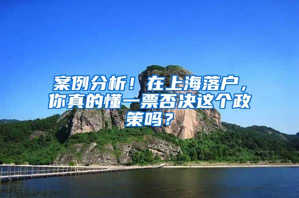 案例分析!在上海落户,你真的懂一票否决这个政策吗?