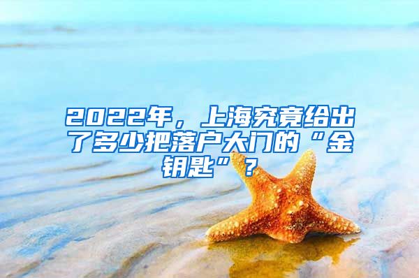 2022年，上海究竟给出了多少把落户大门的“金钥匙”？
