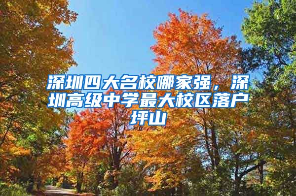 深圳四大名校哪家强,深圳高级中学最大校区落户坪山